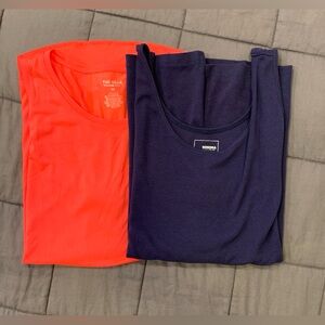 Set of 2 Women’s Tank Tops. Tek Gear Orange Tank & Sonoma Navy Blue Tank